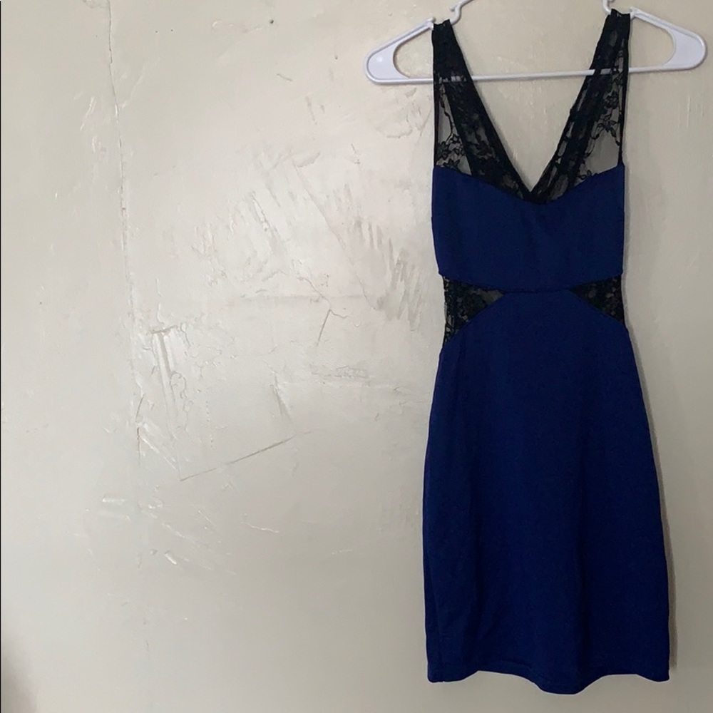 Mertella & CO Navy Blue & Lace strap Mini Dress